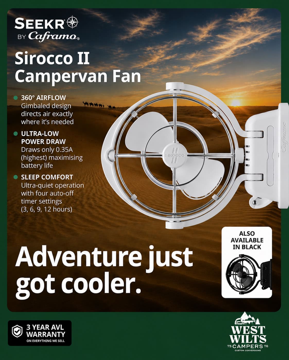 Sirocco II Campervan Fan information